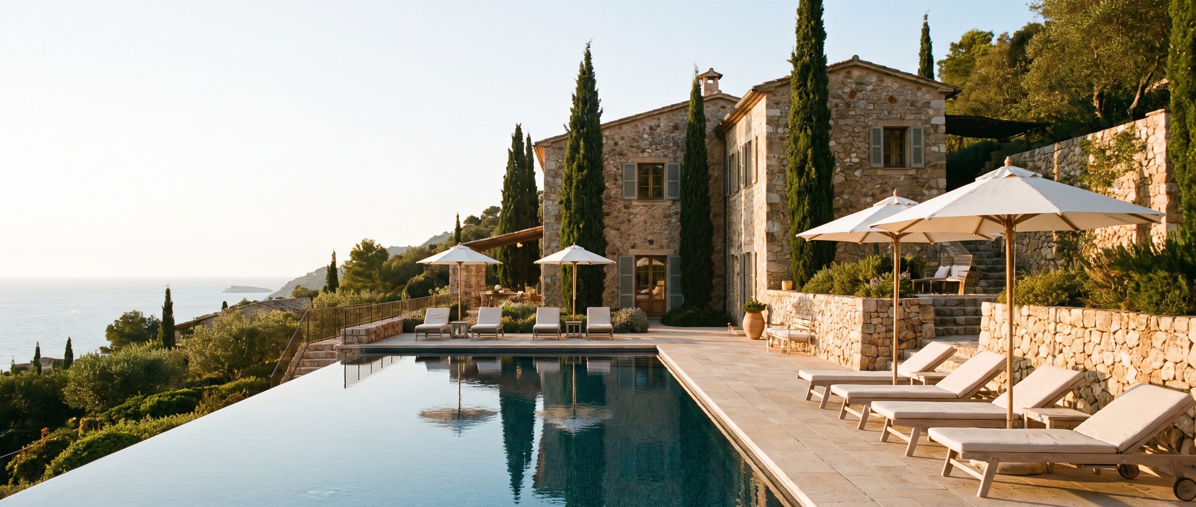 Luxury countryside estate at golden hour